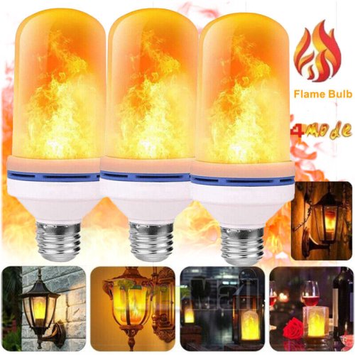 Flame Flicker LED Bulbs - Set of 3 for Indoor and Outdoor Use