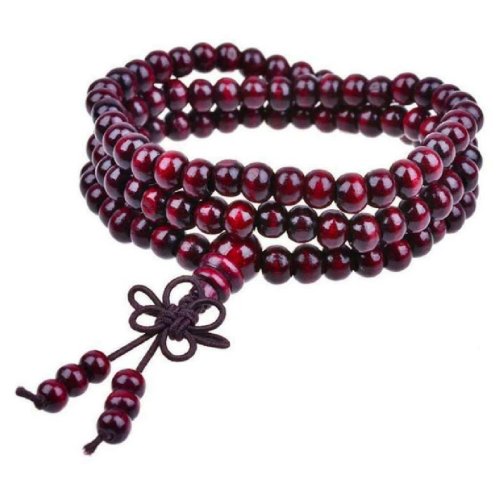 Crimson Zen Mala Bracelet