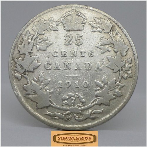1910 Canadian Silver Quarter