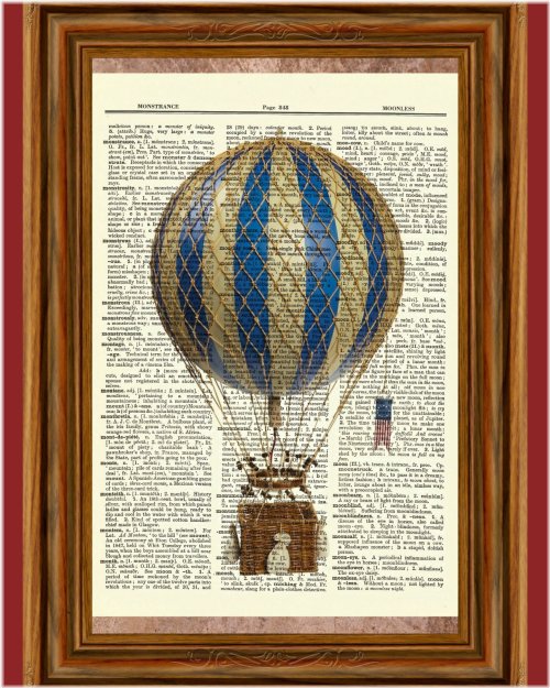 Up, Up, and Away: One-of-a-Kind Vintage Hot Air Balloon Art Print