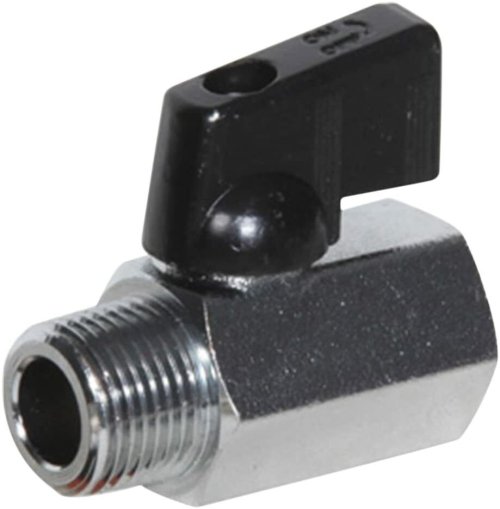 Chrome Plated Brass Mini Ball Valve - 1/8" NPT (M x F) - 450 psi