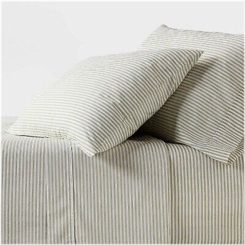 Organic Everyday Stripe Percale Sheet Set