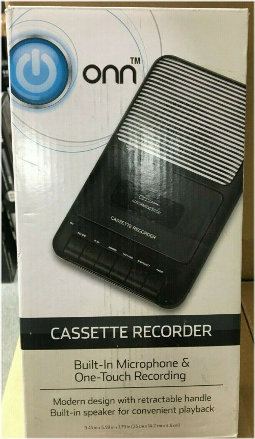 Cassette Mate Recorder with External Mic & One-Touch Record