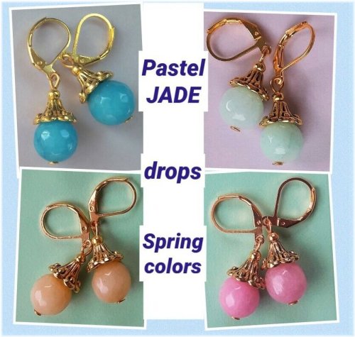 Pastel Jade Spring Drop Earrings