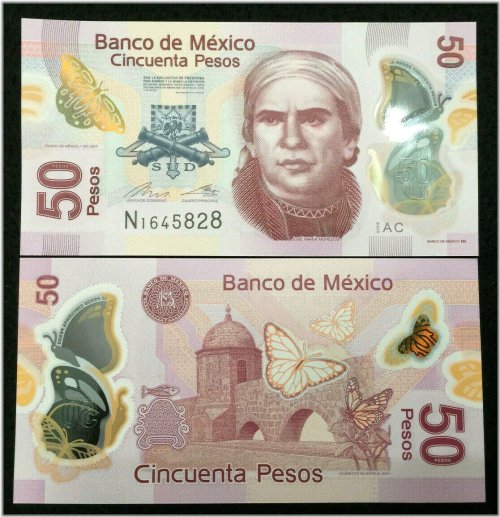 Mexican 50 Pesos 2017 Polymer Banknote - UNC