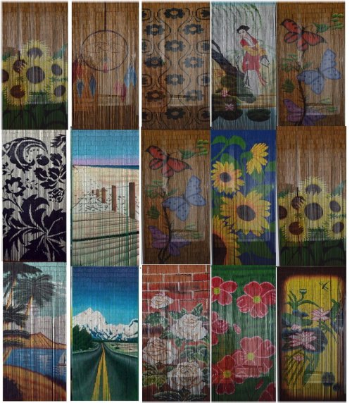 Tropical Bamboo Beaded Room Divider