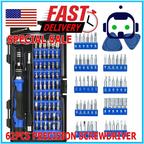 PrecisionTech Screwdriver Set - 60 Piece Kit for Computers, Laptops, Smartphones, and More