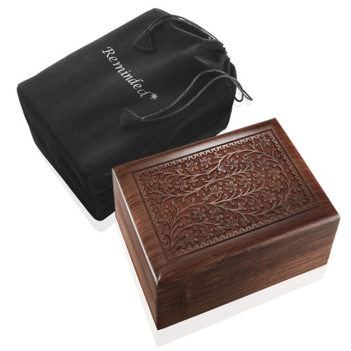 Floral Wood Memorial Box