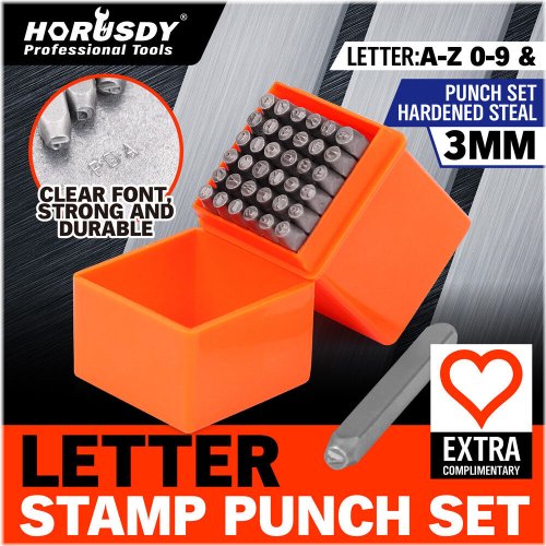 Steel Letter and Number Stamp Punch Set