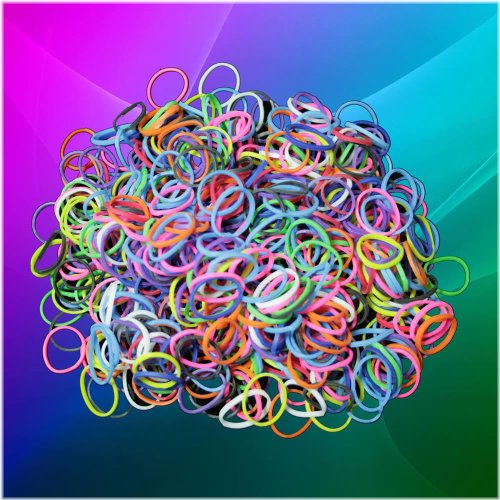 Rainbow Rubber Band Assortment with S Clips and Loom Bracelet Kit