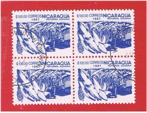 Banana Block Nicaragua Stamps