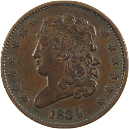 Copper Penny Collection: 1834 Classic Head Half Cent