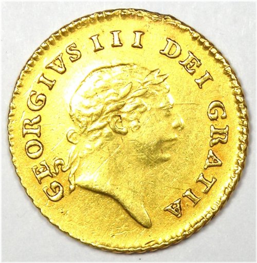 George III 1810 Gold 1/3 Guinea - XF / AU Details