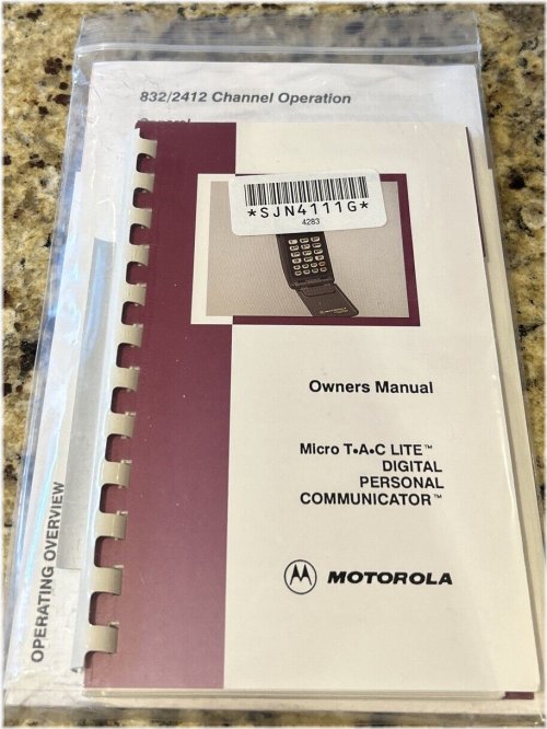 MOTOROLA User Guide: Micro Tac Lite Digital Personal Communicator