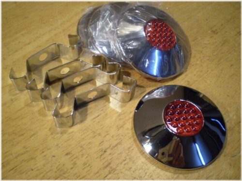 Phantom Red Reflector Hub Caps for Bicycles