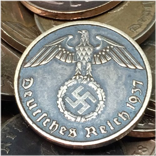 WW2 Third Reich Bronze 2 RP Reichspfennig Coin Set