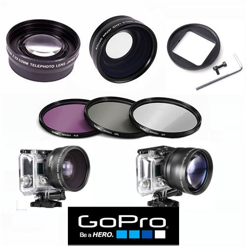 Lens and Filter Kit Bundle for GoPro Hero3+ with Fast Shipping and Bonus Gift