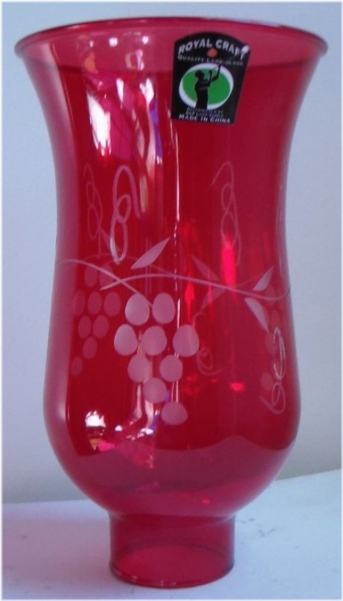 Crimson Vine Glass Lamp Shade