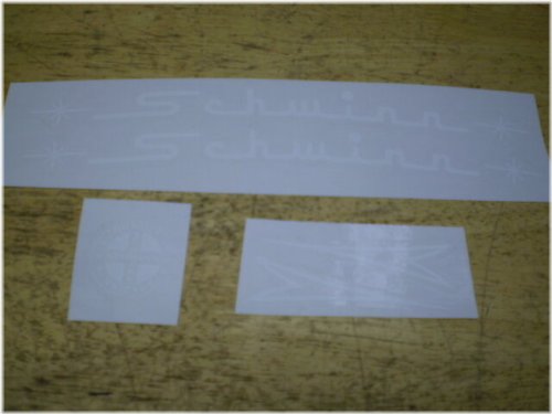 Classic Script White Bicycle Decal Set