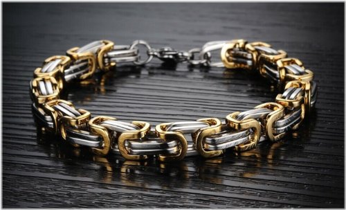 Steel Byzantine Link Bracelet for Men