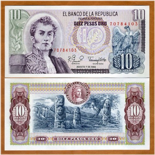 Golden Pesos of Colombia, 1980