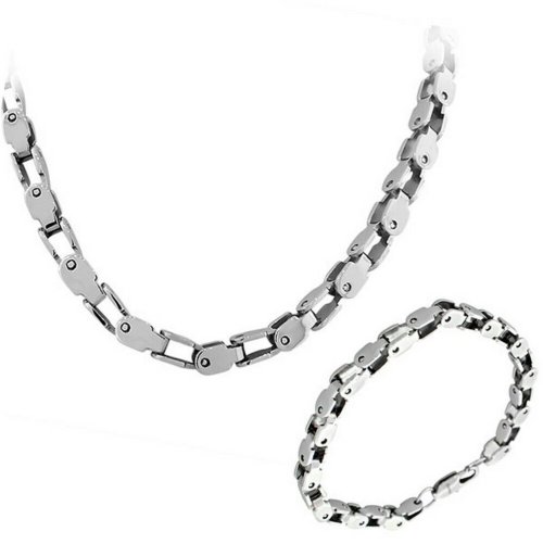 Silver-Tone Link Chain Set