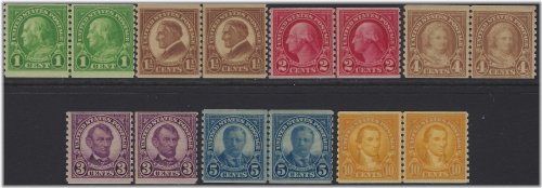 Vintage US Joint Line Pairs Stamp Set