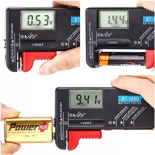 PowerCheck Digital Battery Tester for Various Cell Sizes