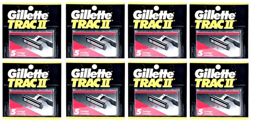 Trac II Razor Blade Refills, Bulk Pack of 40 Cartridges