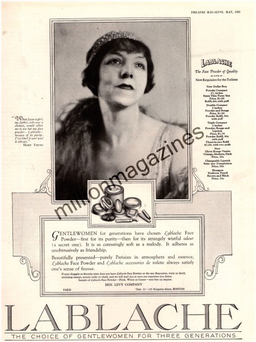 Theatre Treasures: 1925 Mary Young for LaBlanche Original Ad