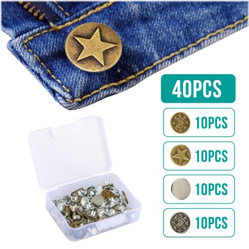 Metal Jeans Tack Button Fastener Kit