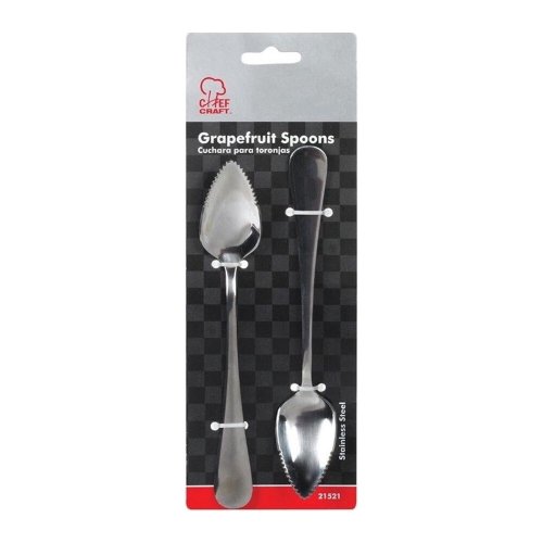 Serrated Stainless Steel Grapefruit Spoons, Set of 2