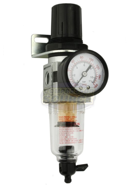 Air Control Gauge and Filter Combo for Compressed Air Systems