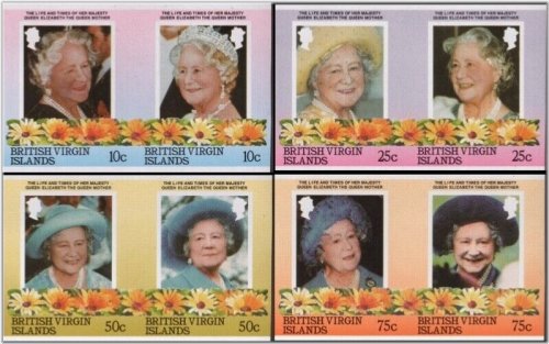 Vintage Queen Mother Commemorative Stamp Set