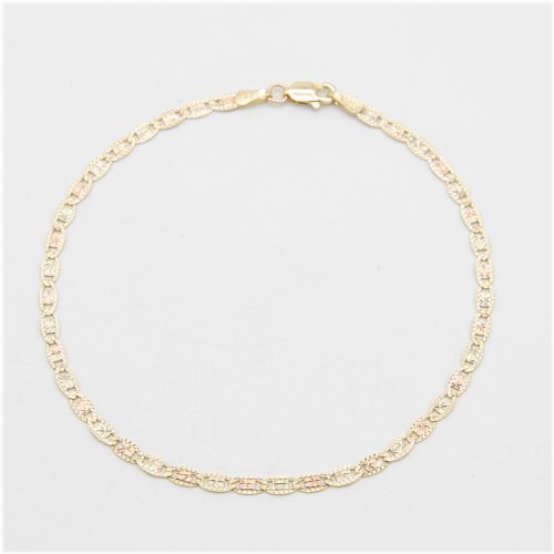 Tri-Color Textured Valentino Mariner Bracelet