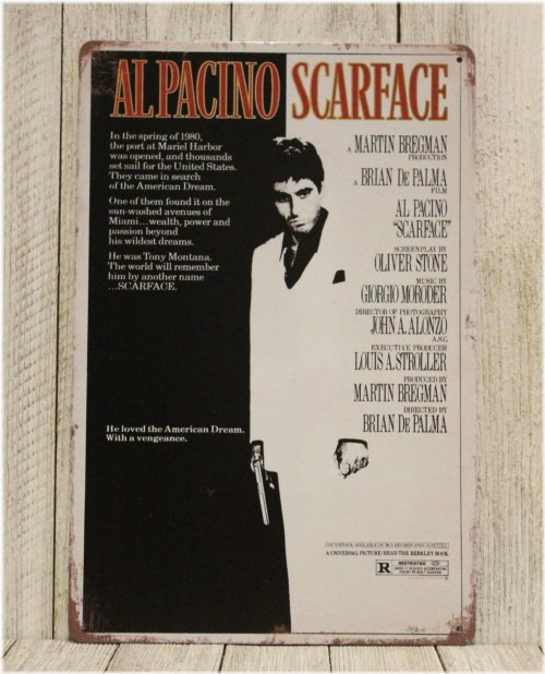 Vintage Style Scarface Movie Poster Tin Metal Sign