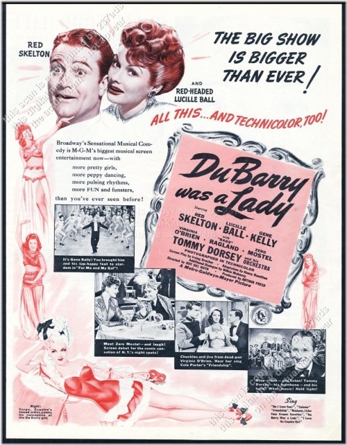 Silver Screen Treasures: Lucille Ball in 'DuBarry was a Lady' Vintage Print Ad