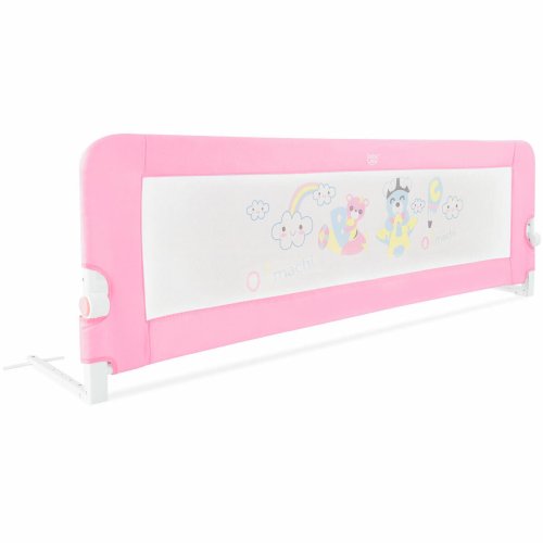 Breathable Swing-Down Bed Rail Guard for Baby and Toddler Safety - Pink