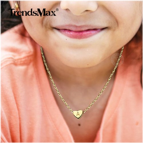 Golden Heart Initial Necklace