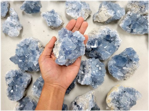 Sky Gems: Natural Celestite Clusters for Spiritual Healing and Inner Peace