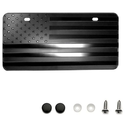 Stars and Stripes Metal Embossed License Plate