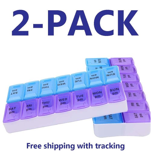 Seven-Day Dual Dose Pill Organizer Set