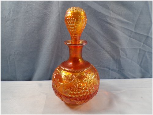 Radiant Carnival Glass Grape & Cable Cologne Bottle