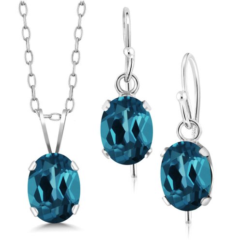 London Blue Topaz Sterling Silver Jewelry Set