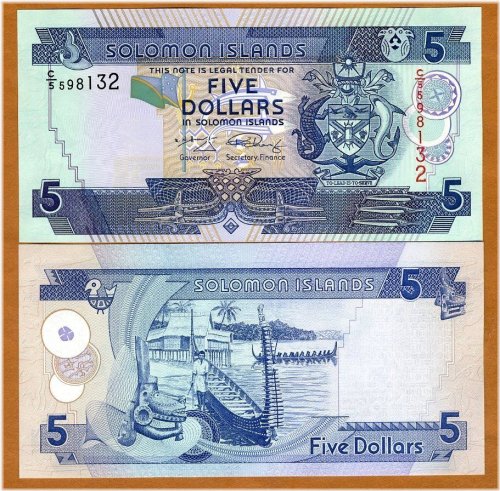 Island Currency, $5 Solomon Islands Note, Uncirculated