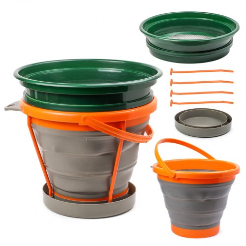 Gold Panning Classifier Screen Set with Collapsible Bucket