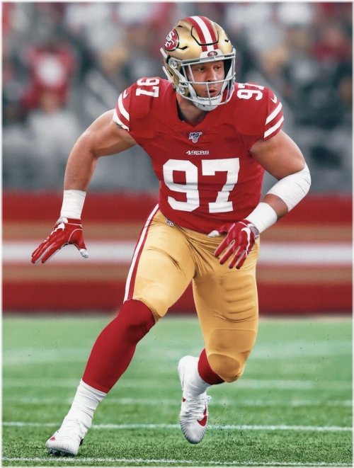 Signed Nick Bosa Football Photo