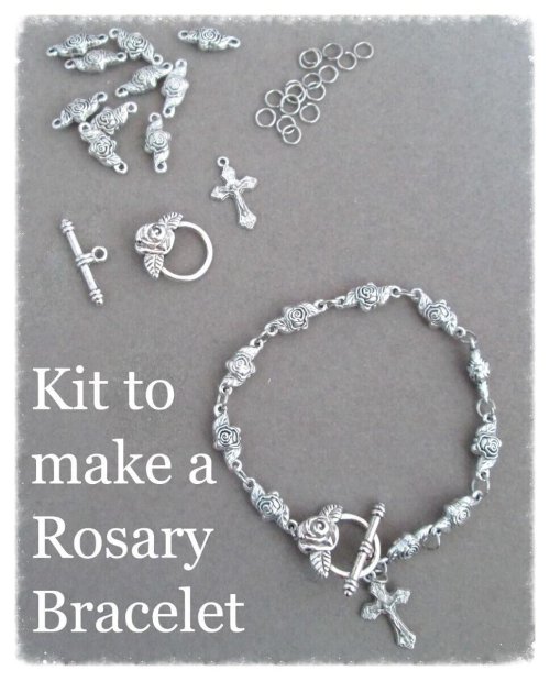 DIY Rosary Bracelet Kit with Crucifix