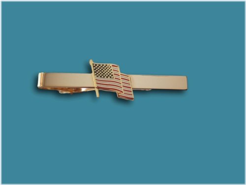 Patriotic Tie Bar with American Flag Design - Made in the USA