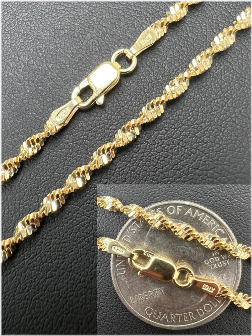 Rope Chain Necklace in Sterling Silver with 14k Gold Plating